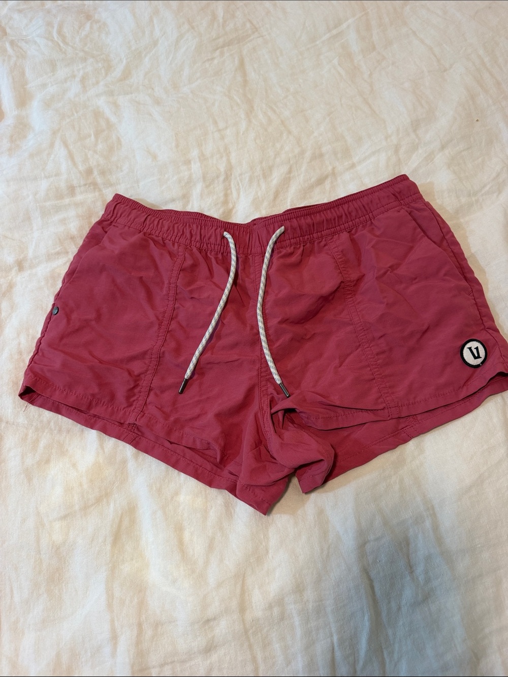 Vuori Rose Pink Athletic Drawstring Shorts